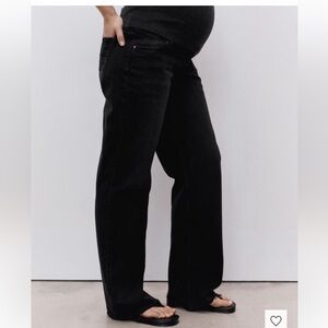 Mango Black Wide Leg Maternity Jeans